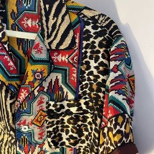 Pierre-Louis Mascia rare silk shirt // leopard tiger stripe cheetah
